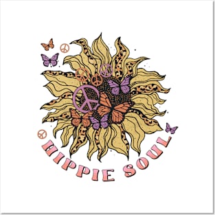 hippie soul flower Posters and Art